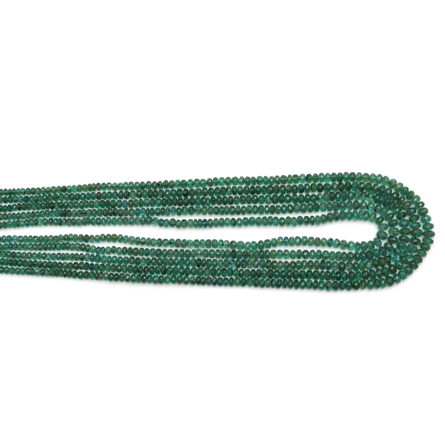 Natural Emerald Faceted Bead 5 line Necklace- 273.85 carats