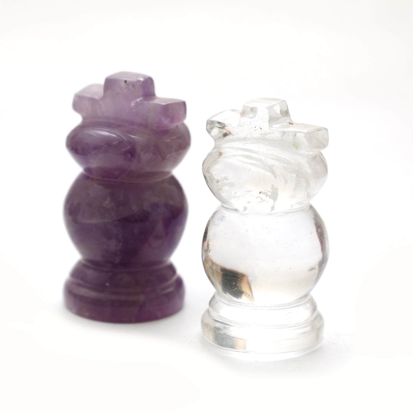 Mother of Pearl Chess Set - Clear Quartz + Amethyst