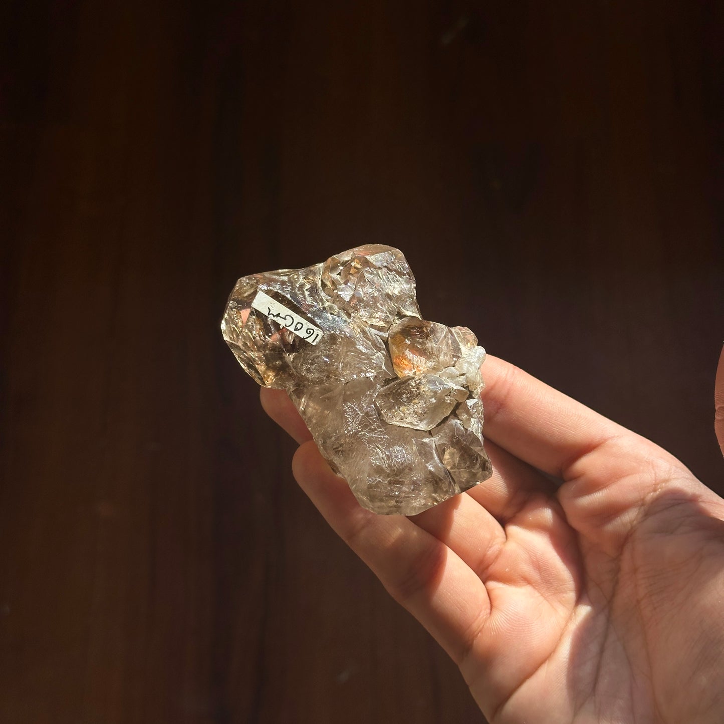 Elestial Quartz with Strawberry Quartz, Hematite, Goethite, and Epidote Inclusions,