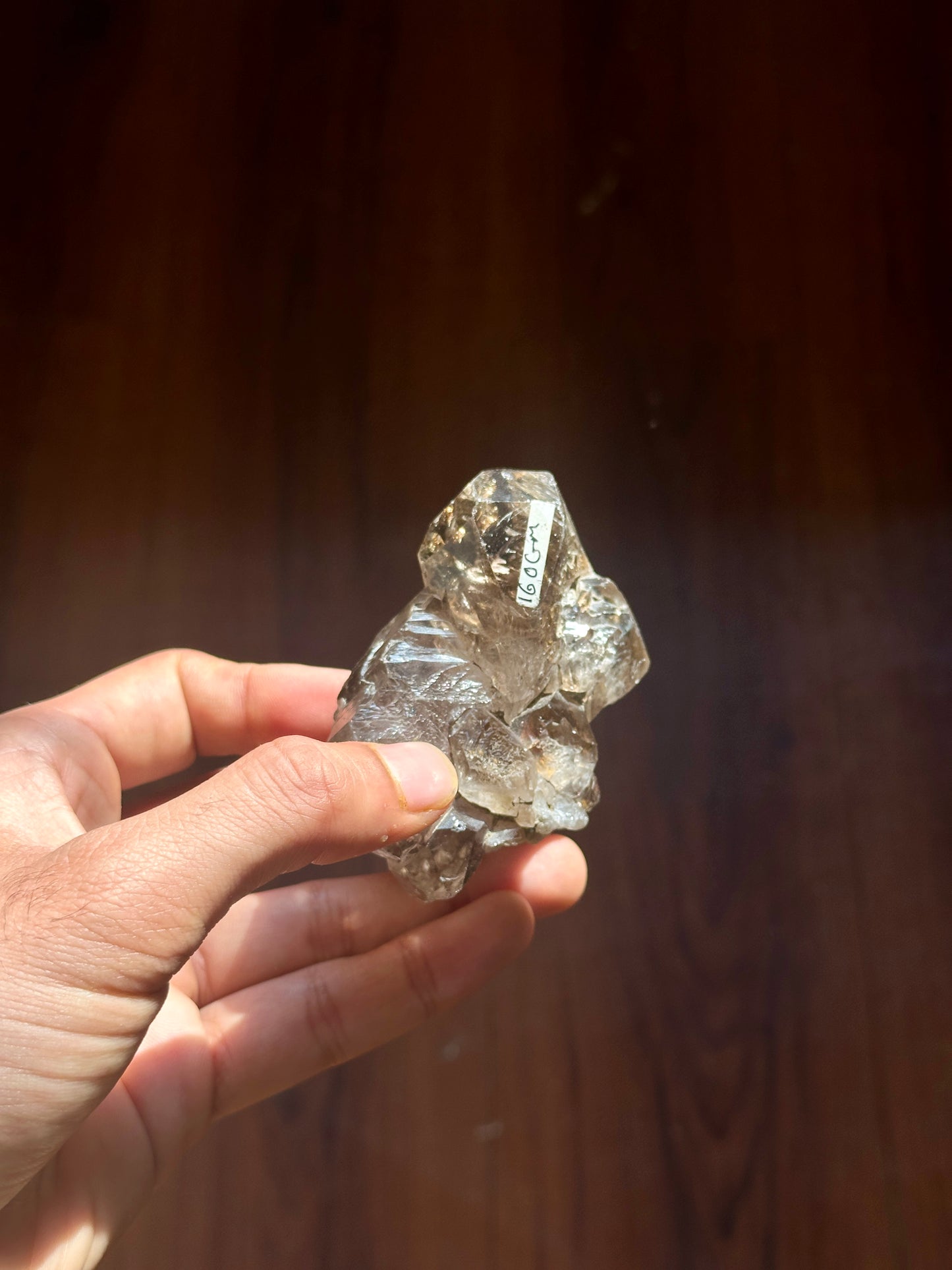 Elestial Quartz with Strawberry Quartz, Hematite, Goethite, and Epidote Inclusions,