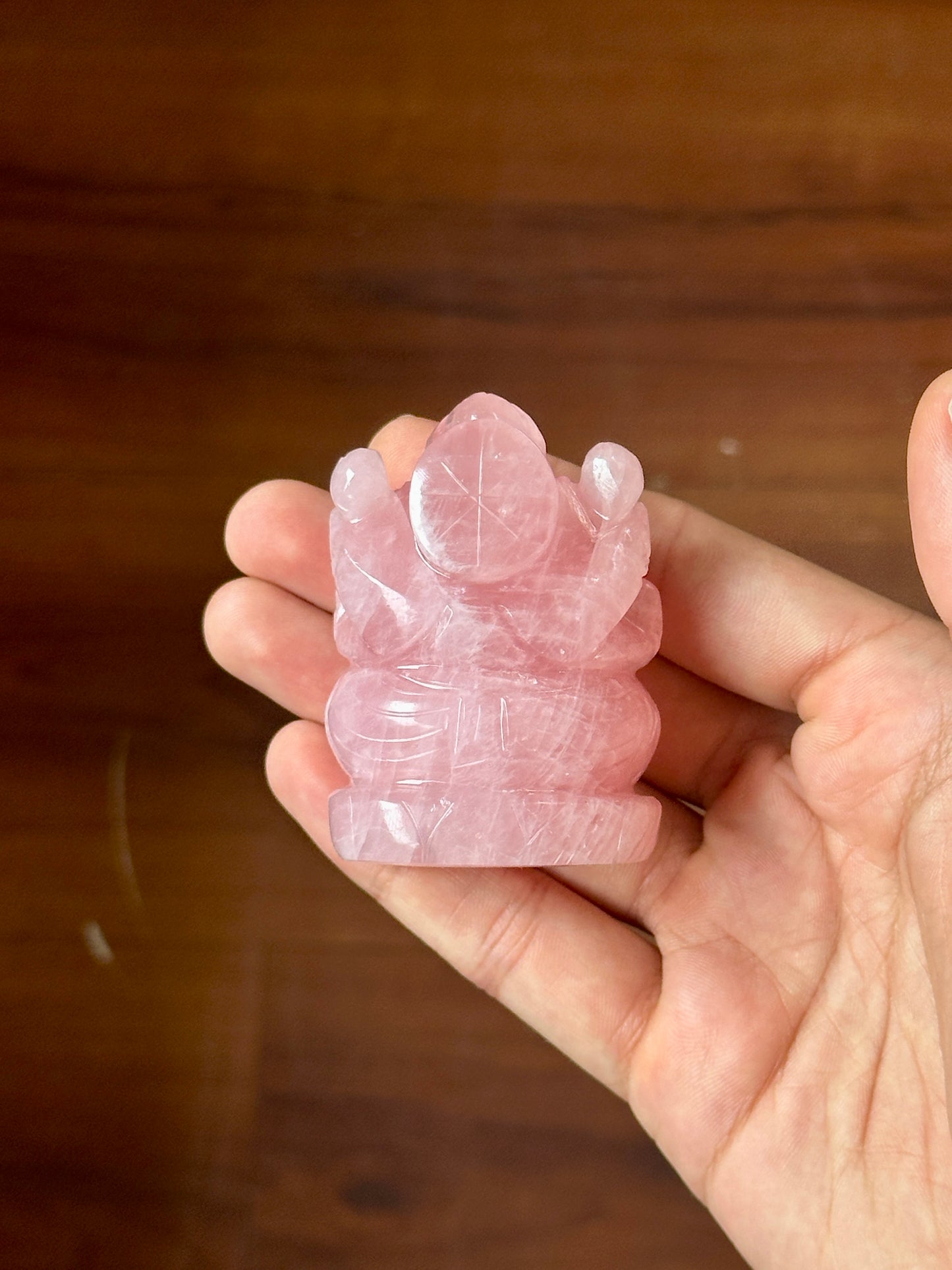 Rose Quartz Ganesha - 2"
