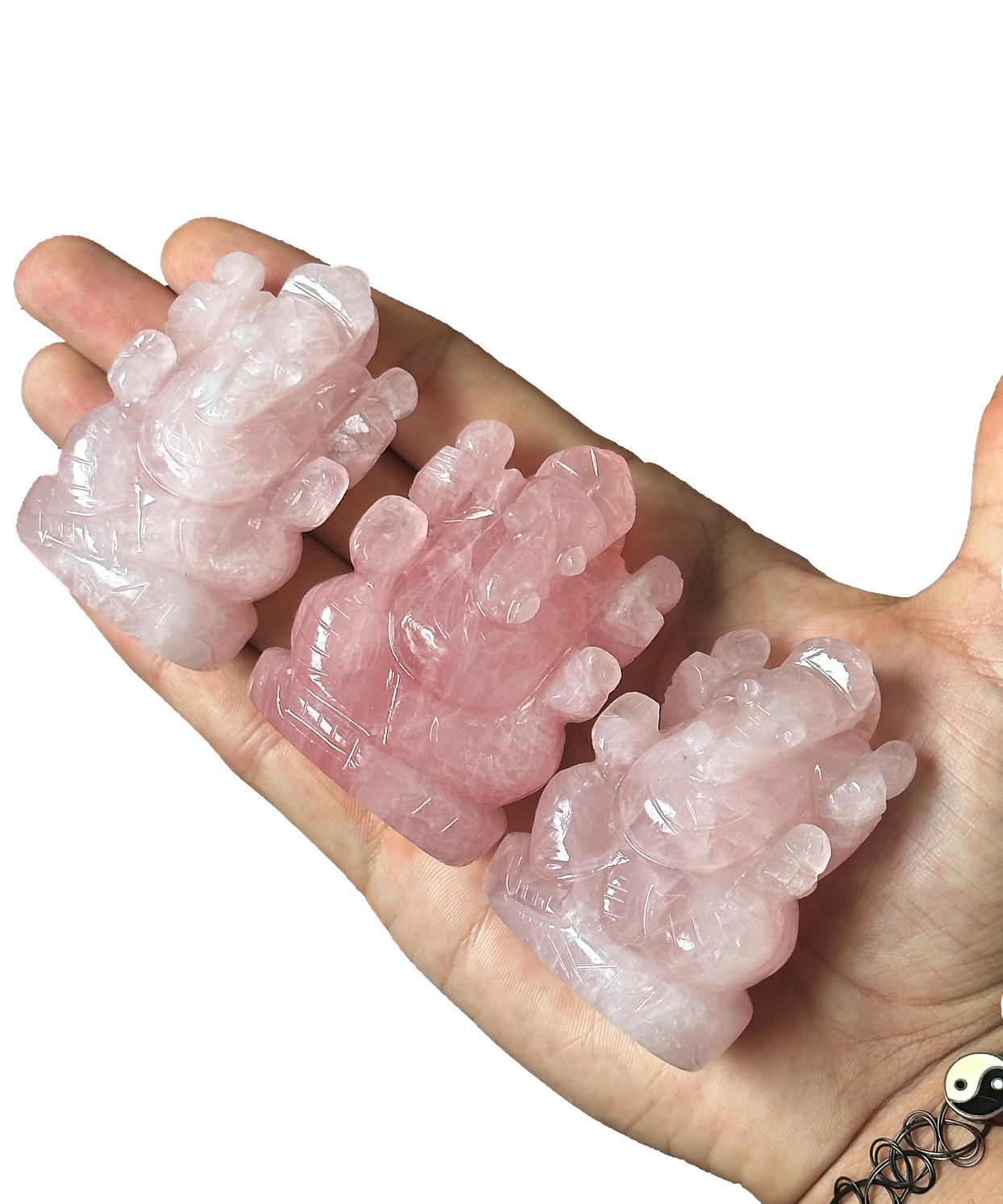 Rose Quartz Ganesha - 2"
