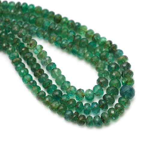 Natural Emerald Faceted Bead 3 line Necklace - 166.15 carats