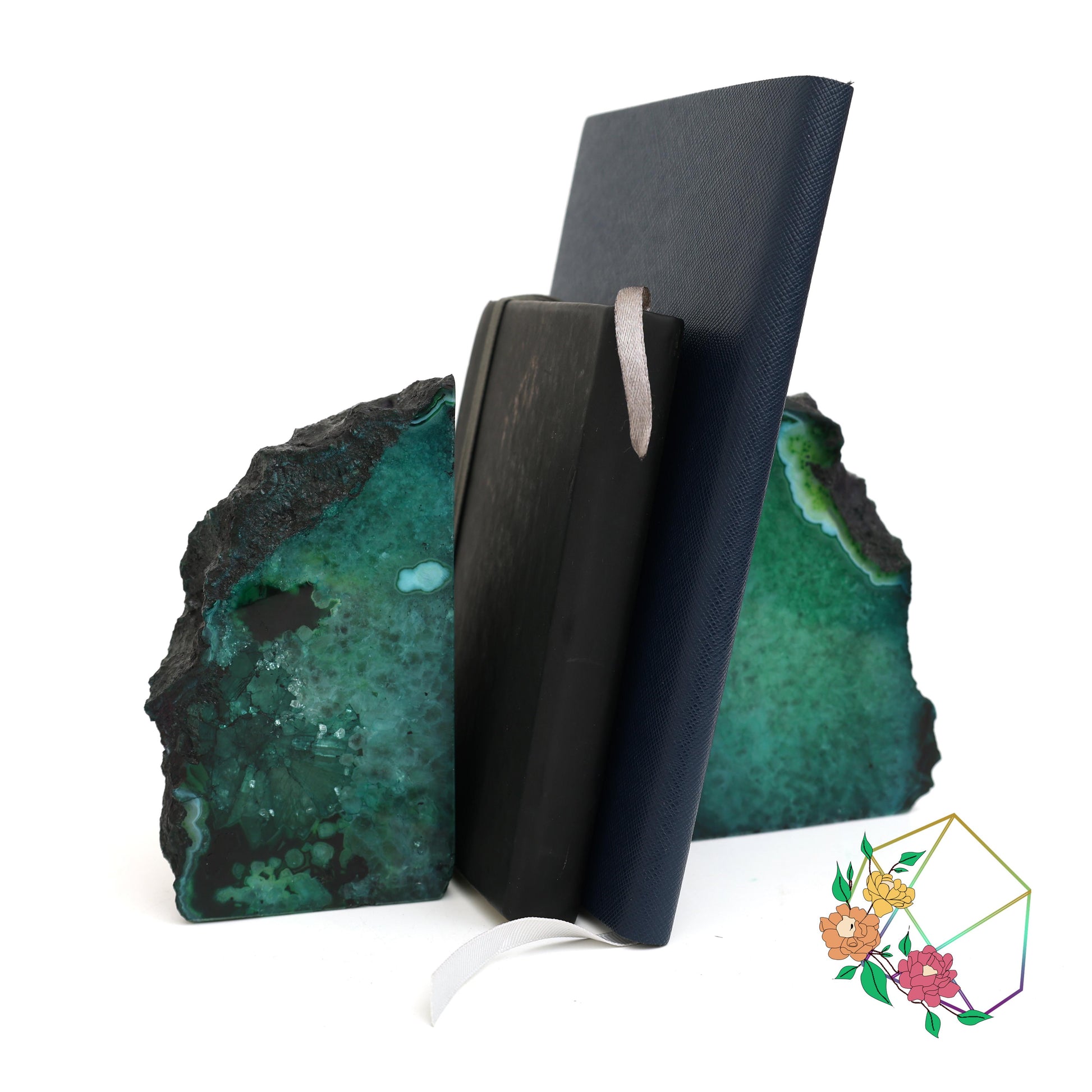 Forest Green Agate Bookends - Atyahara Rocks and Minerals