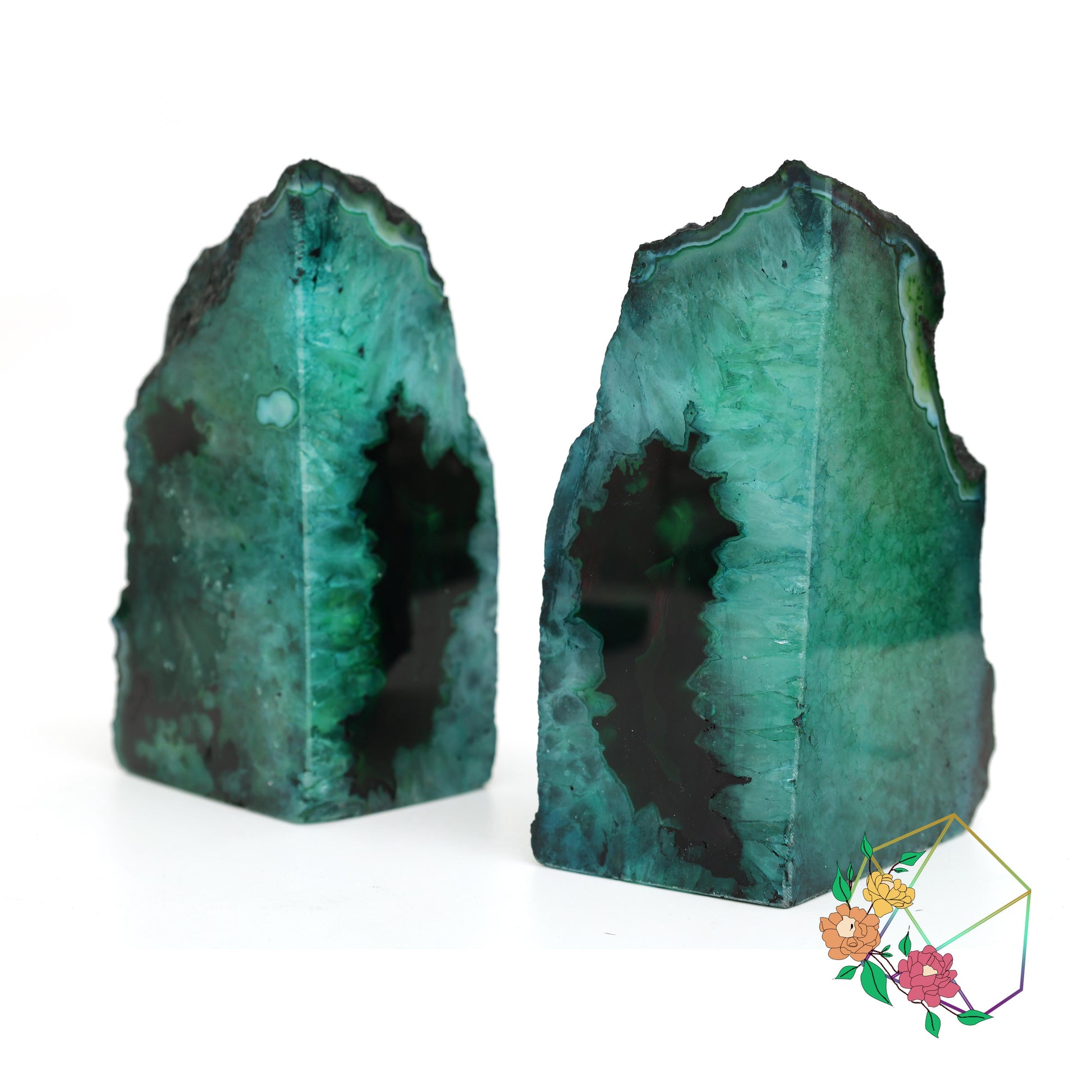 Forest Green Agate Bookends - Atyahara Rocks and Minerals