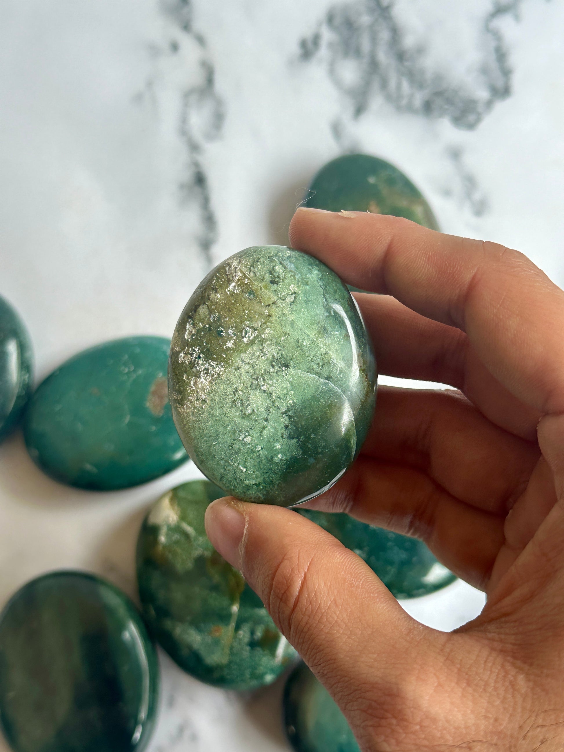 Green Jasper Palmstone - Atyahara Rocks and Minerals