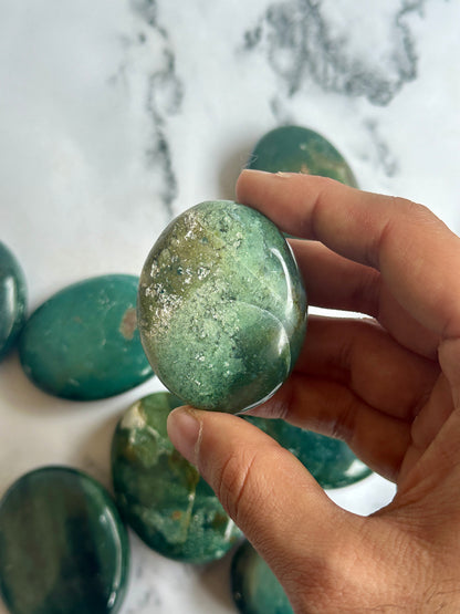 Green Jasper Palmstone - Atyahara Rocks and Minerals