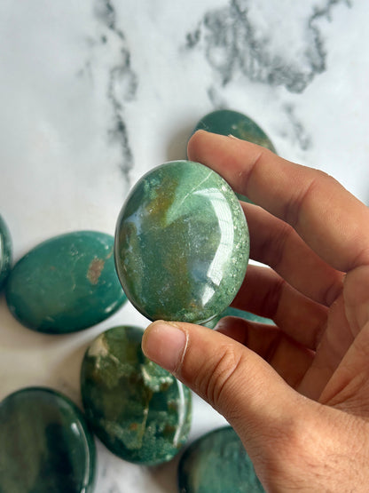 Green Jasper Palmstone - Atyahara Rocks and Minerals