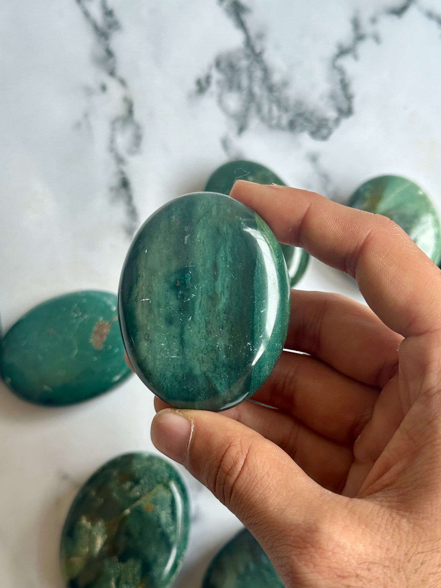 Green Jasper Palmstone - Atyahara Rocks and Minerals