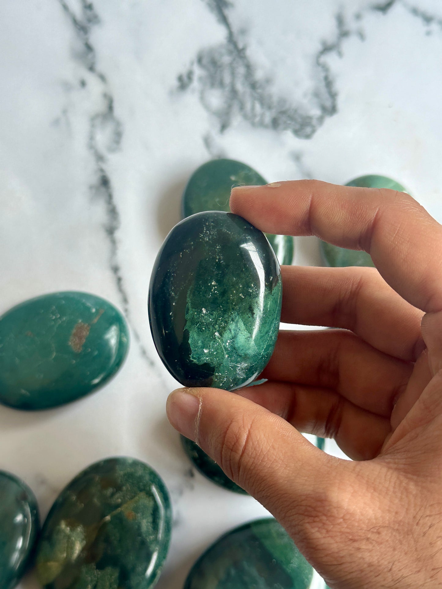 Green Jasper Palmstone - Atyahara Rocks and Minerals