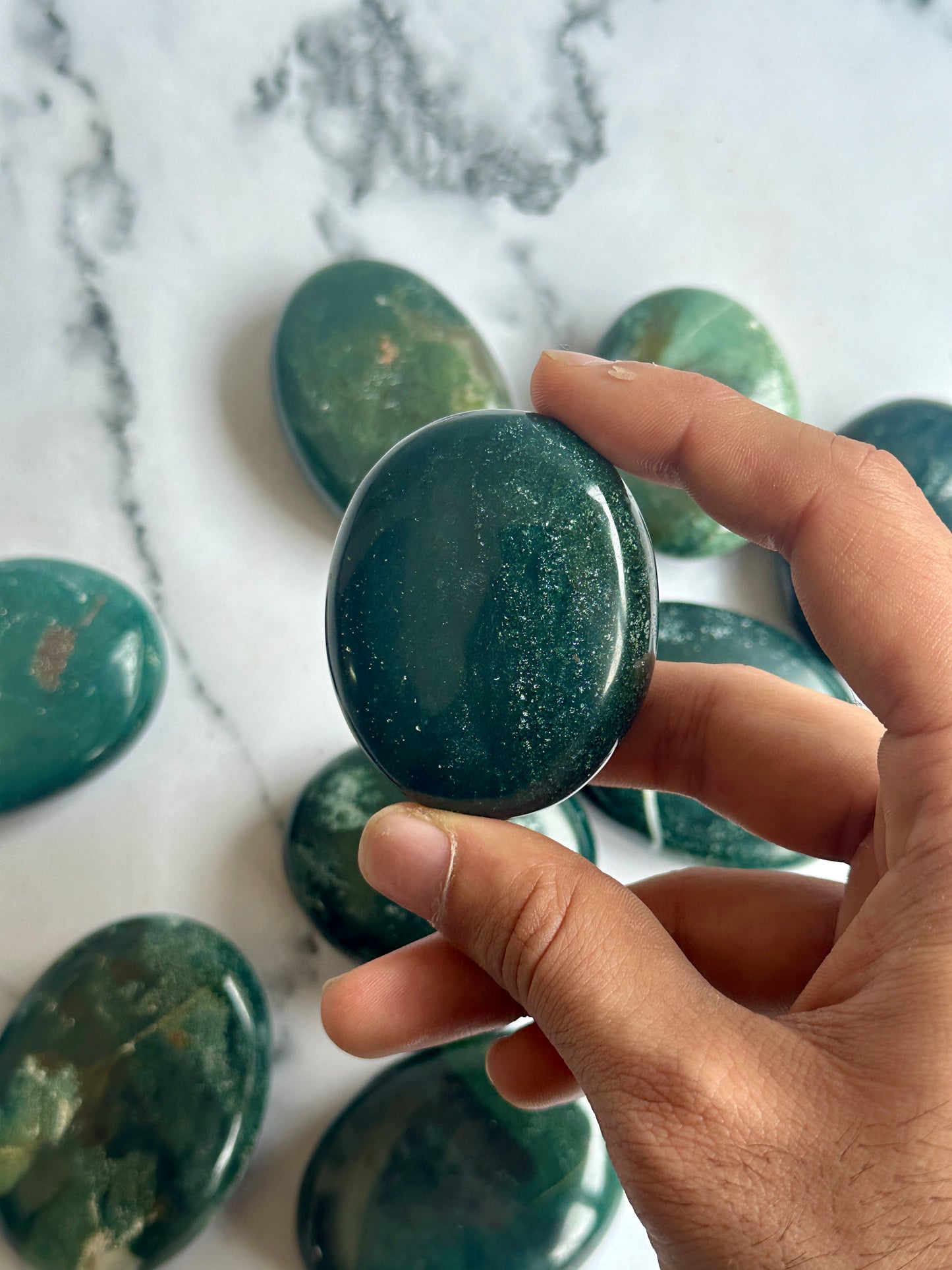 Green Jasper Palmstone - Atyahara Rocks and Minerals