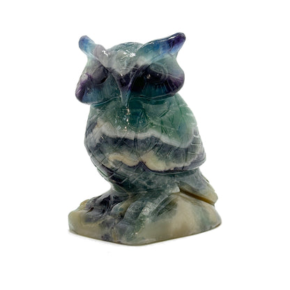 Multi-Color Fluorite Owl — 516g, 103mm