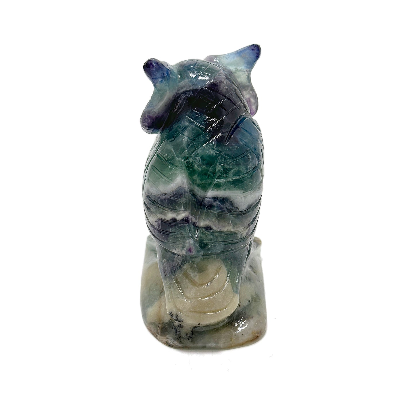 Multi-Color Fluorite Owl — 516g, 103mm