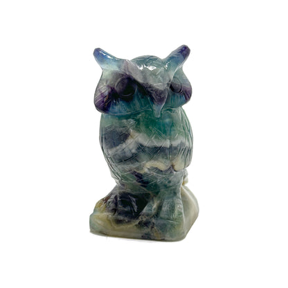 Multi-Color Fluorite Owl — 516g, 103mm