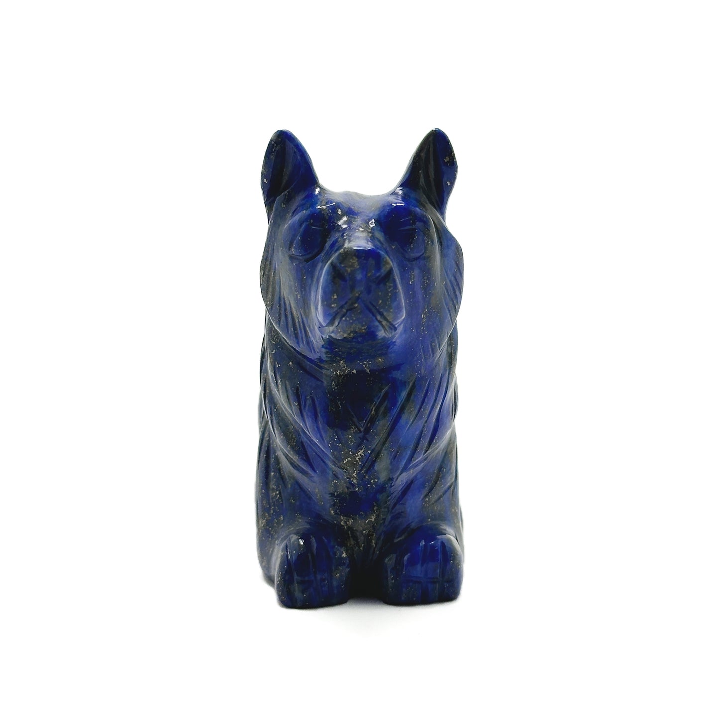 Lapis Lazuli Wolf Carving 344g