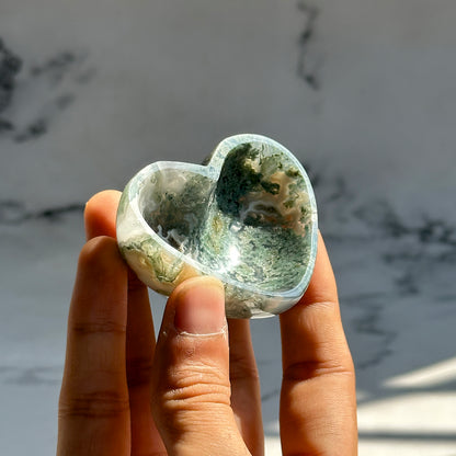 Moss Agate Heart Bowl