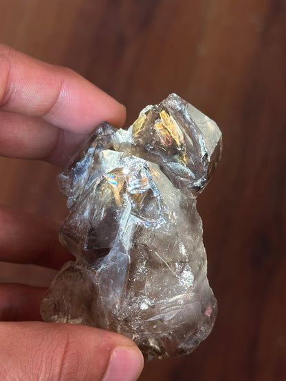 Elestial Quartz with Strawberry Quartz, Hematite, Goethite, and Epidote Inclusions,