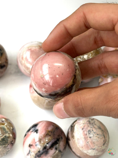 Pink Opal Spheres - Atyahara Rocks and Minerals