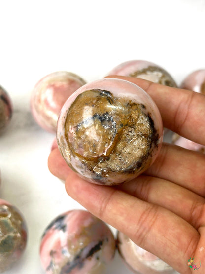 Pink Opal Spheres - Atyahara Rocks and Minerals