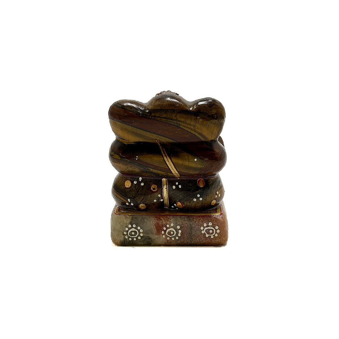 Tiger's Eye Painted Ganesha - 2.5"