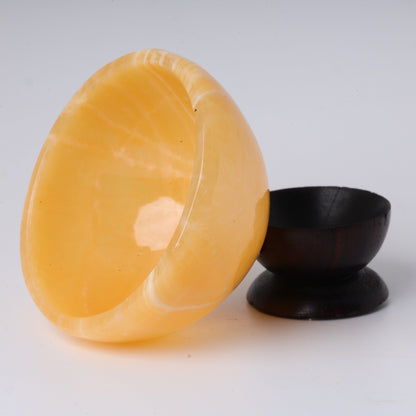 Yellow Calcite Bowl, No. 1 - Atyahara Rocks and Minerals