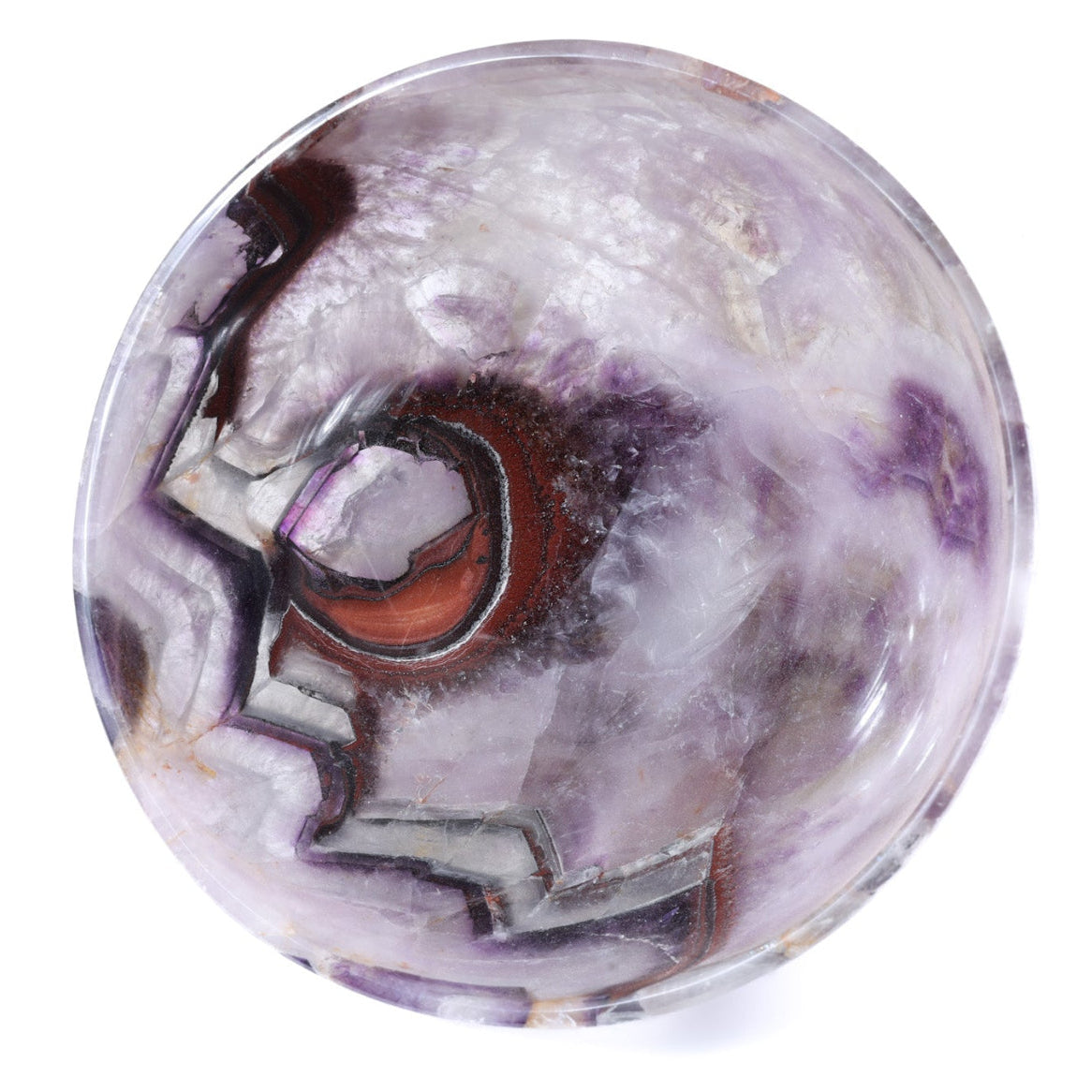 Decorative stone with abstract design on a white background