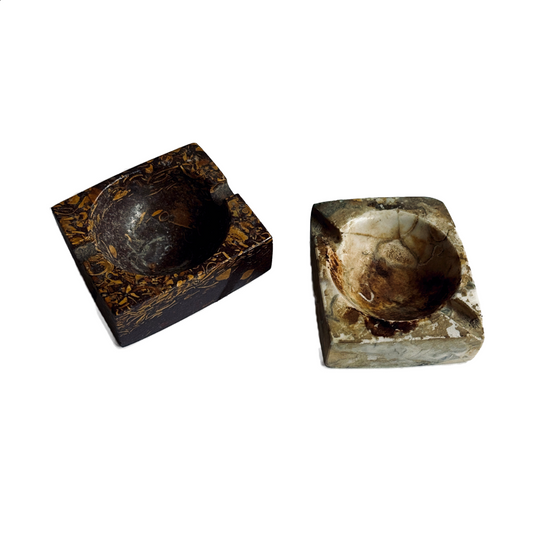 Camel Jasper & Conglomerate Jasper Vintage Ashtray Set