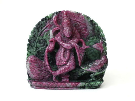 Ruby in Zoisite Krishna Idol