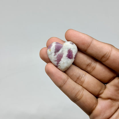 Mini Pink Tourmaline in Quartz Heart