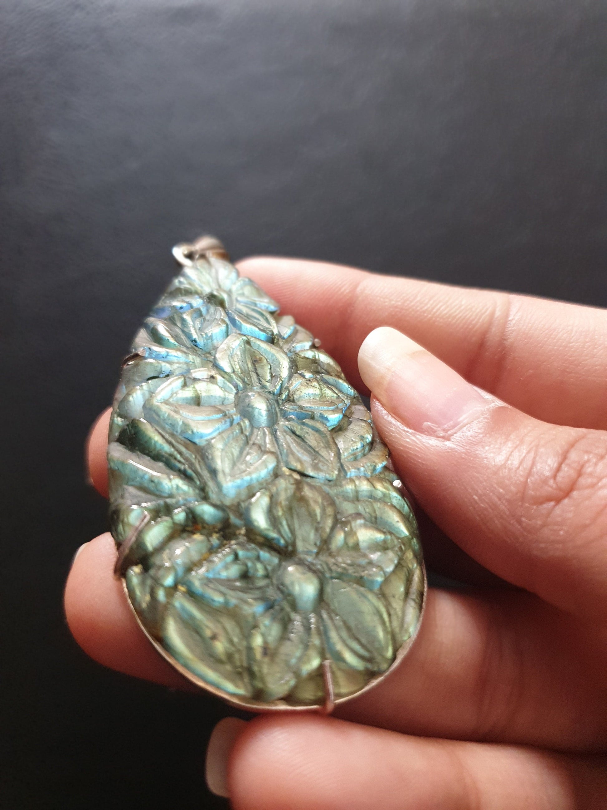 Labradorite Pendant 925 Silver - Atyahara Rocks and Minerals