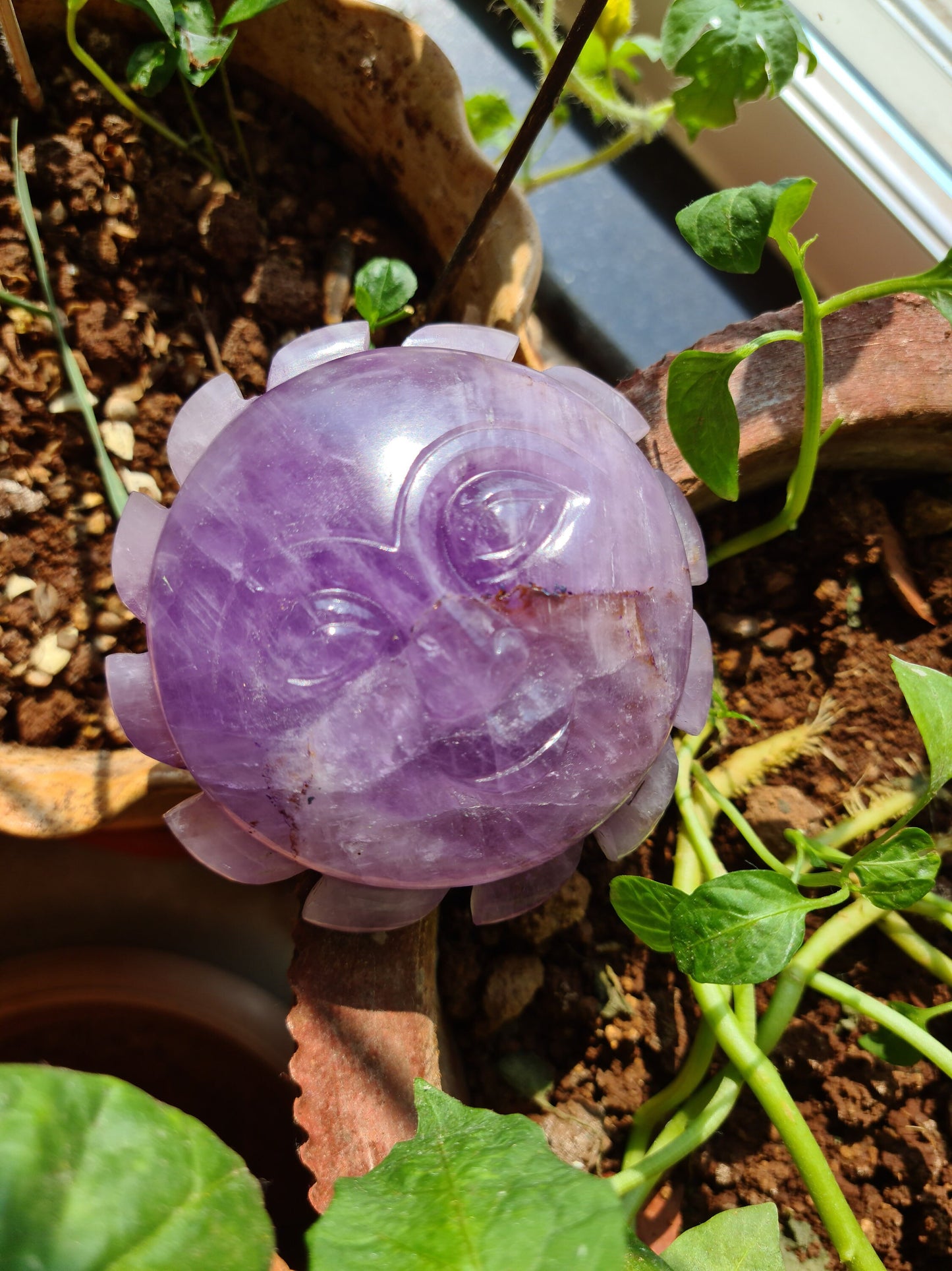 Amethyst Carved Sun and Moon Set - Atyahara Rocks and Minerals