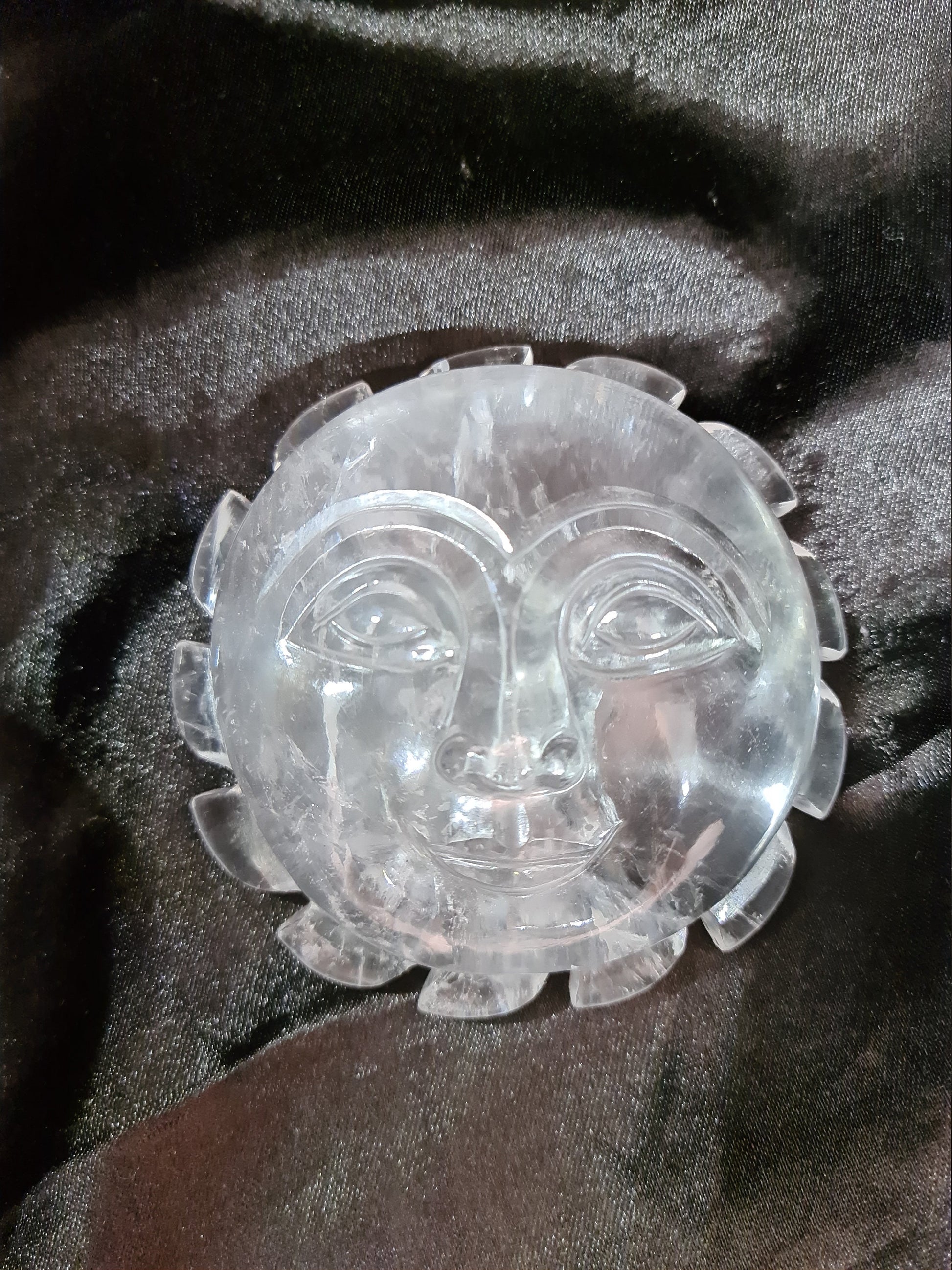 Crystal Quartz Sun and Moon Carving - Atyahara Rocks and Minerals