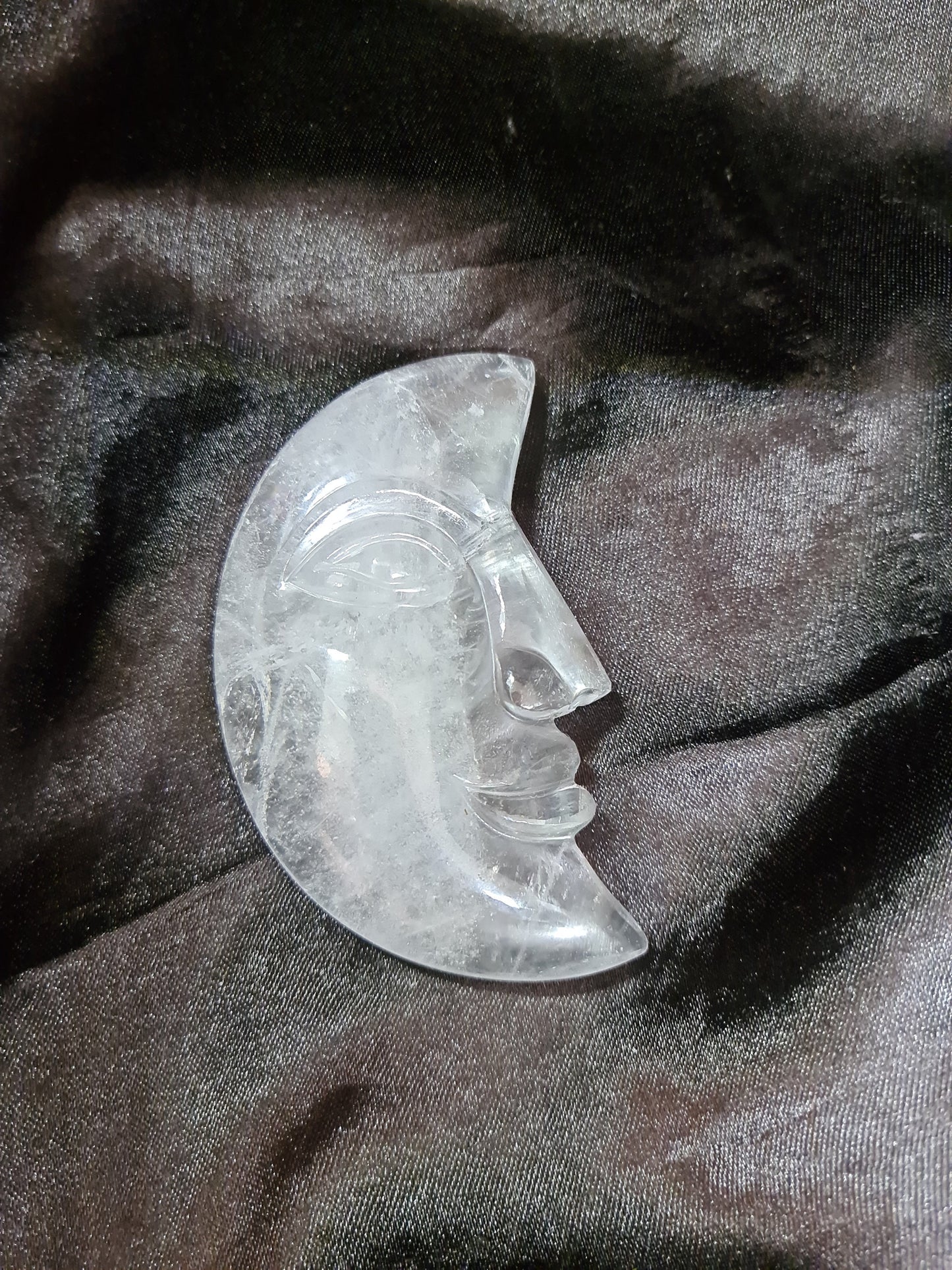 Crystal Quartz Sun and Moon Carving - Atyahara Rocks and Minerals