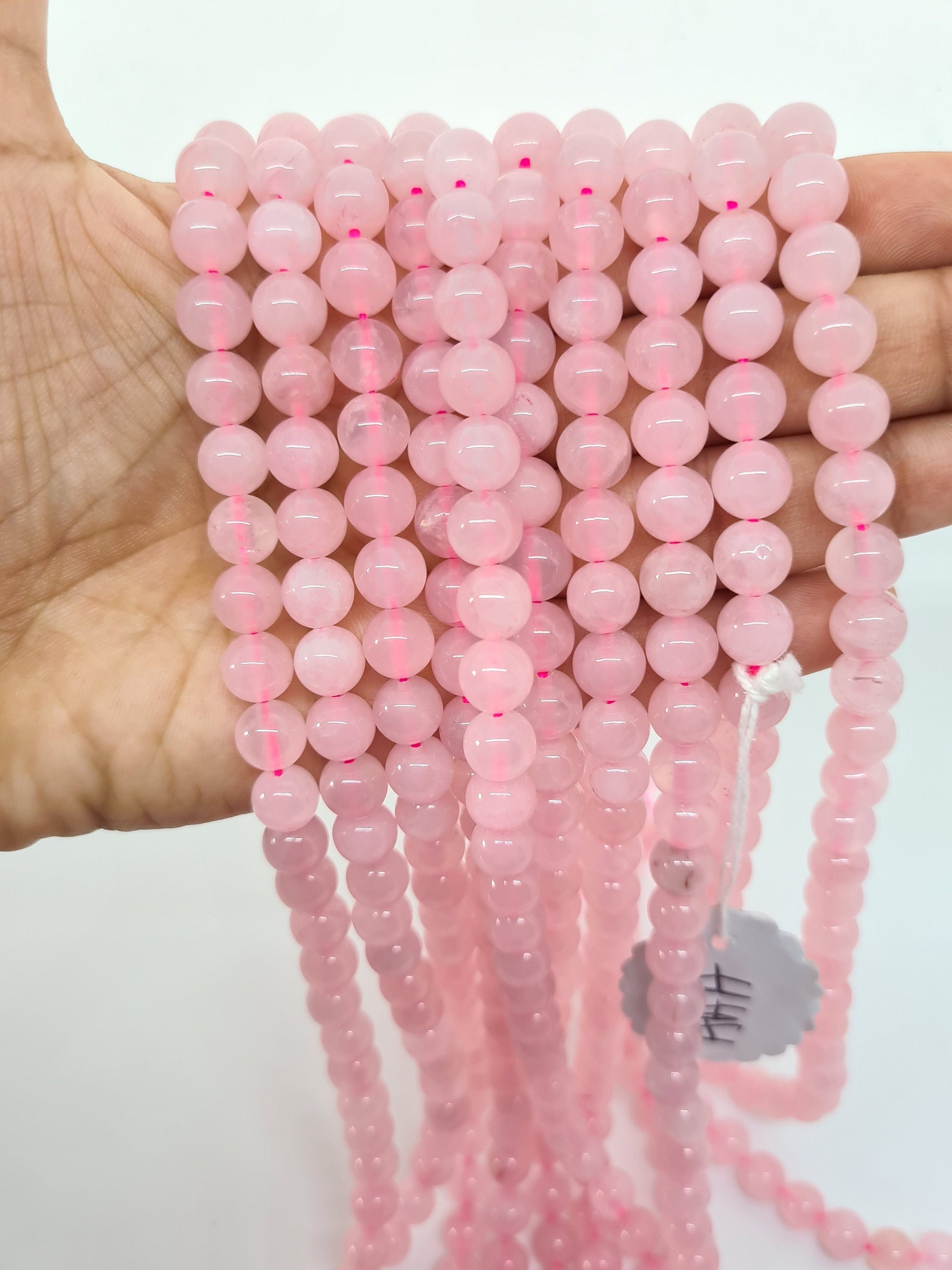 Rose Quartz 8mm Beads - Atyahara Rocks and Minerals