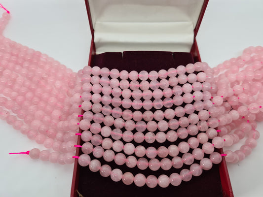 Rose Quartz 8mm Beads - Atyahara Rocks and Minerals