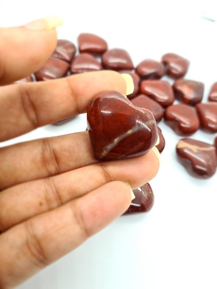 Red Jasper Hearts - Atyahara Rocks and Minerals