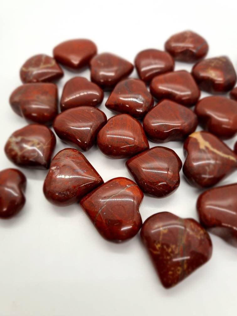 Red Jasper Hearts - Atyahara Rocks and Minerals