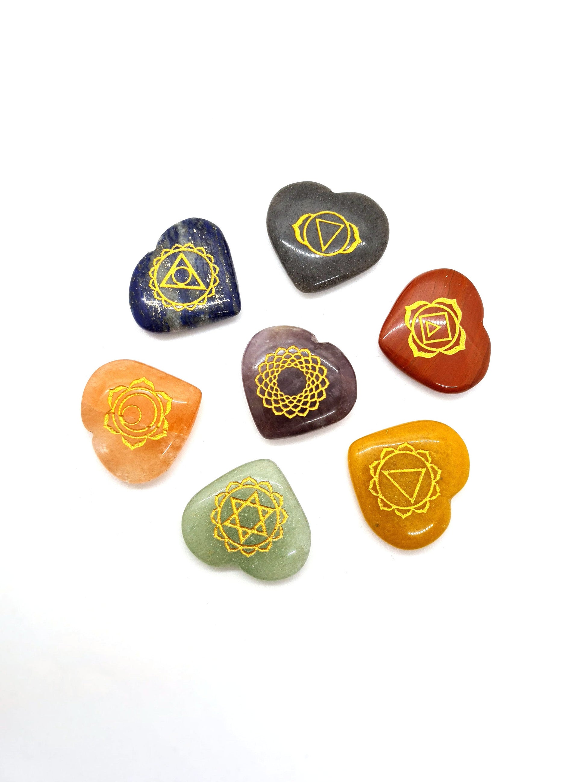 Reiki 7 Chakra Heart Set - Atyahara Rocks and Minerals