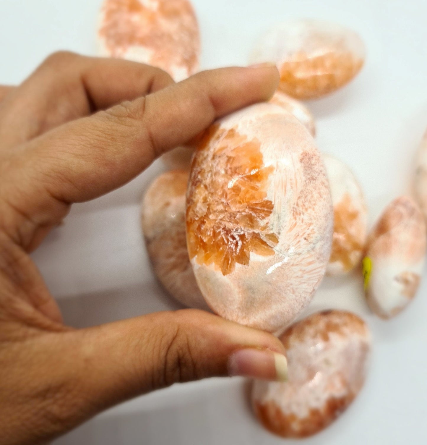 Pink Scolecite Palm stones