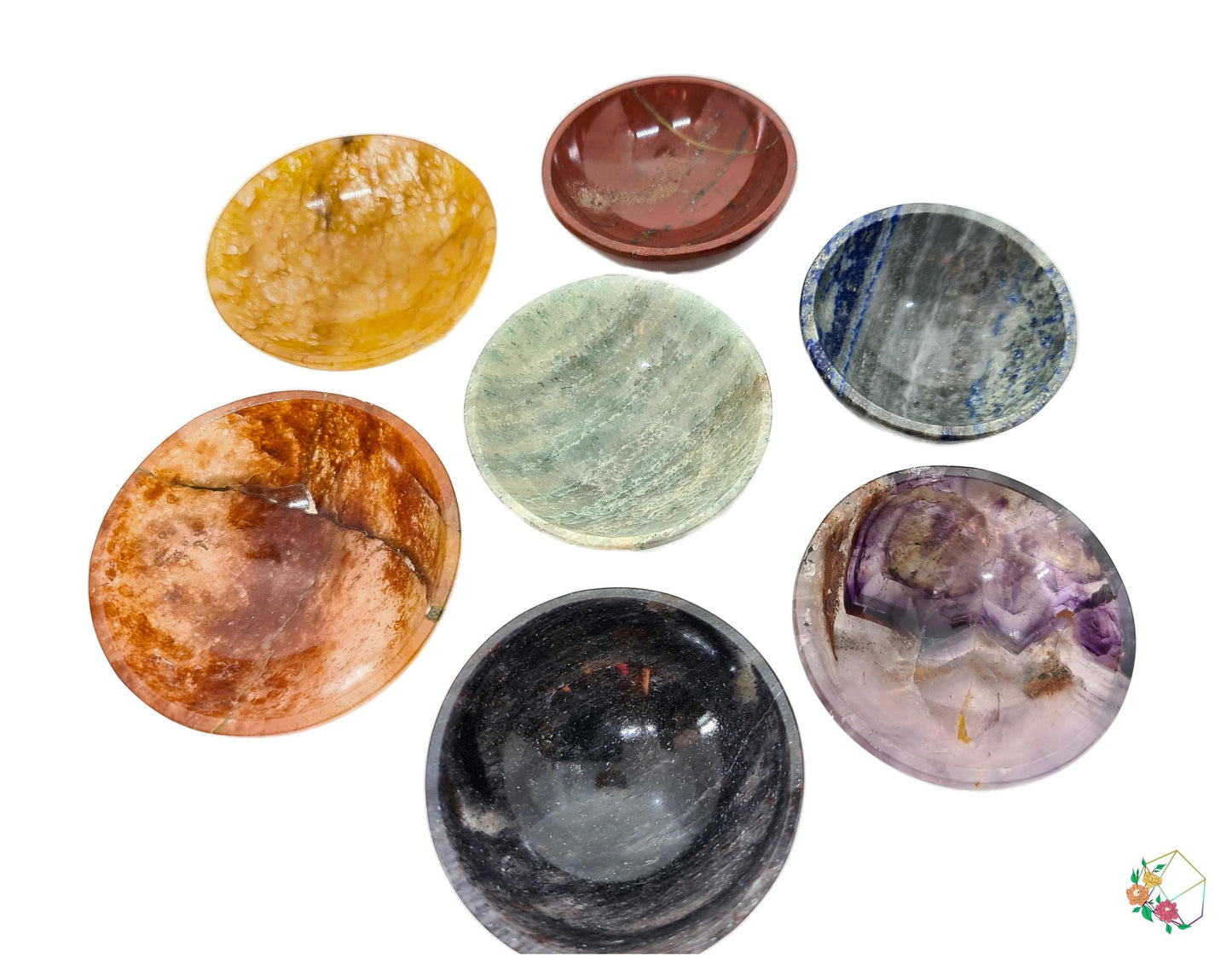 7 Chakra Crystal Healing Bowls Set - Atyahara Rocks and Minerals