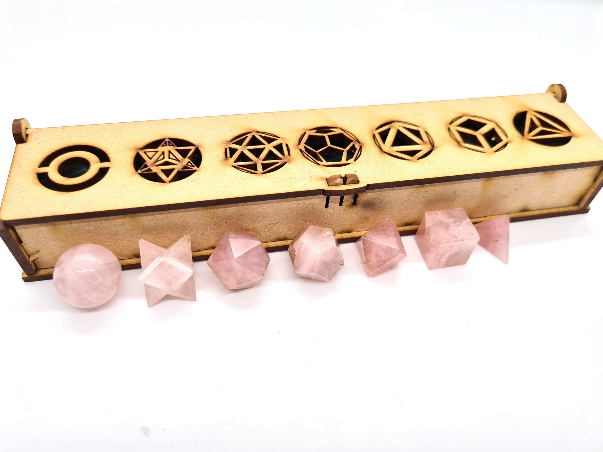 Rose Quartz Sacred Geometry Set - Atyahara Rocks and Minerals