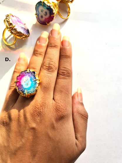 Purple Agate Druzy Cocktail Ring - Atyahara Rocks and Minerals