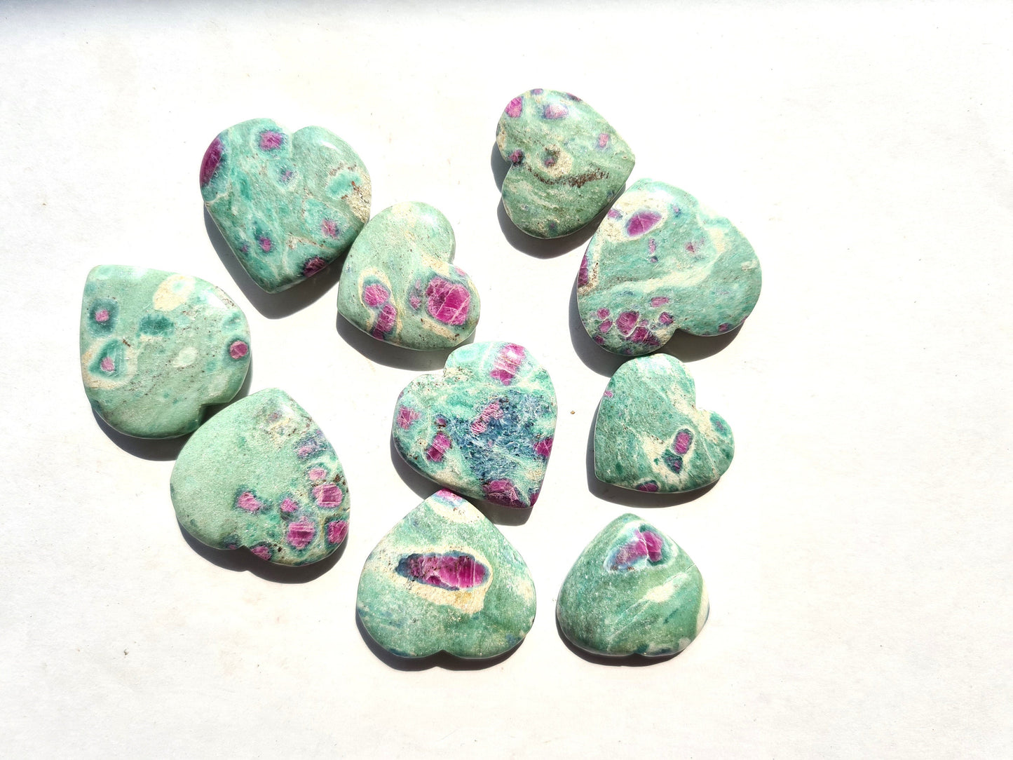 Ruby Fuchsite Hearts