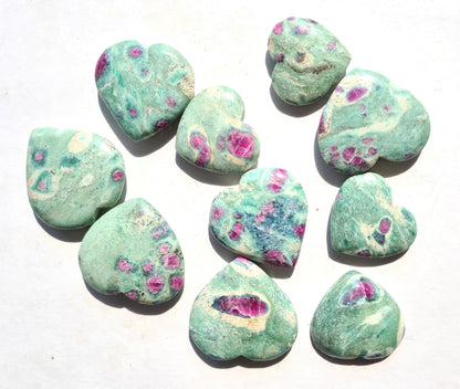 Ruby Fuchsite Hearts