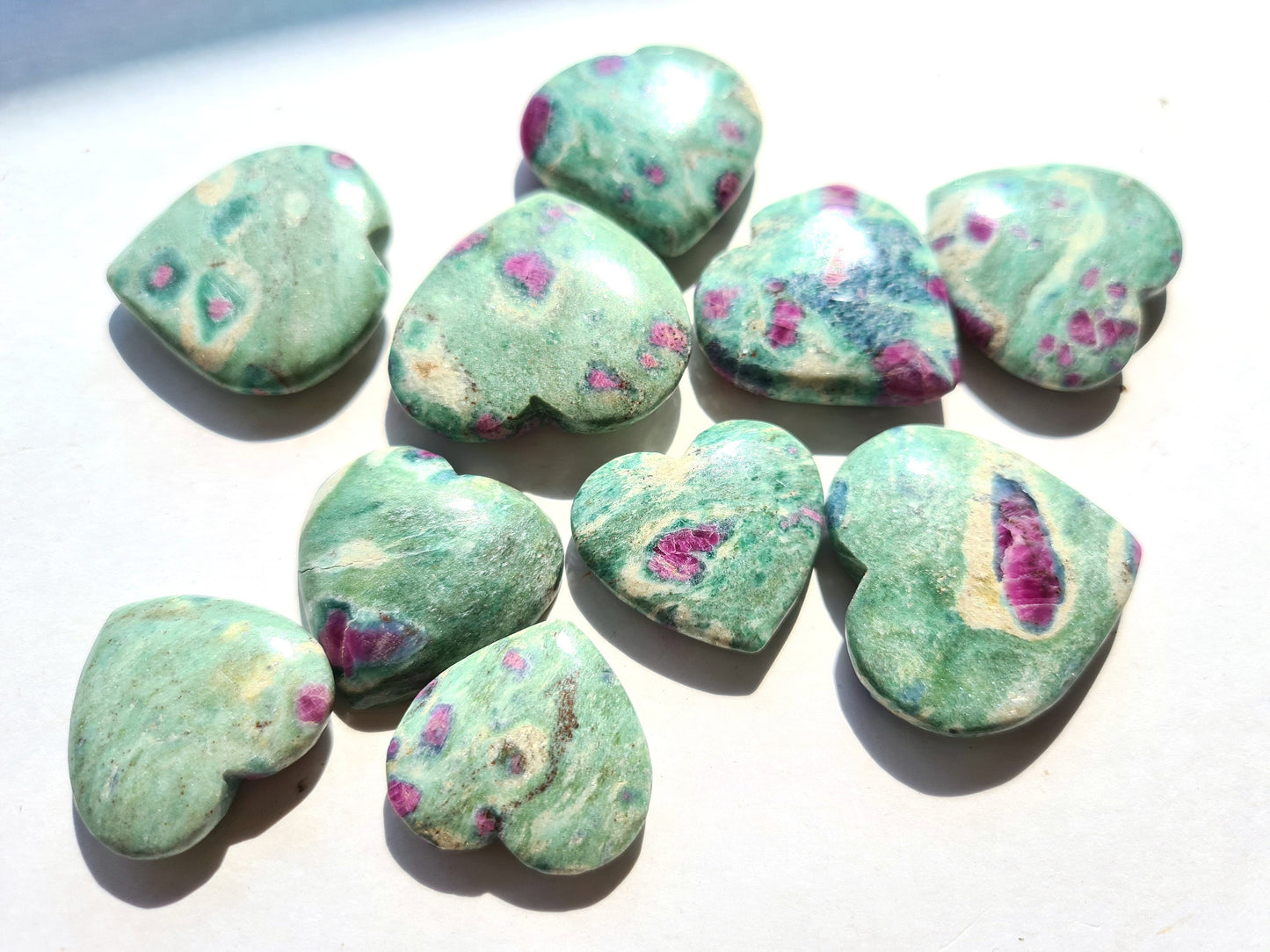 Ruby Fuchsite Hearts