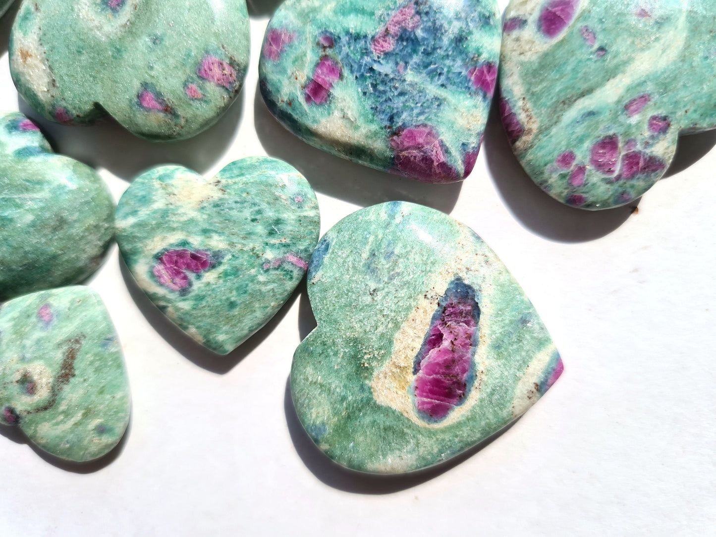 Ruby Fuchsite Hearts