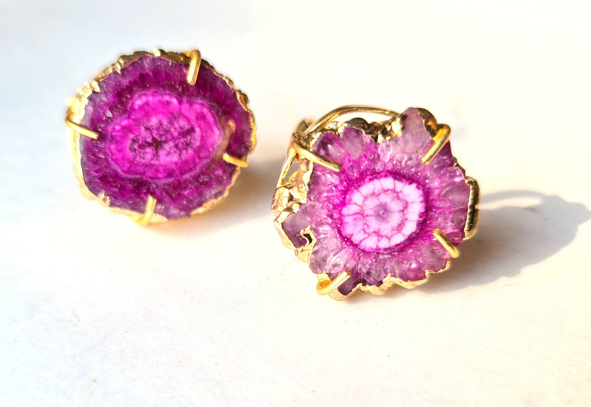 Pink Agate Druzy Cocktail Ring - Atyahara Rocks and Minerals