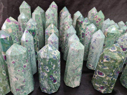 Ruby Fuchsite Towers - Atyahara Rocks and Minerals