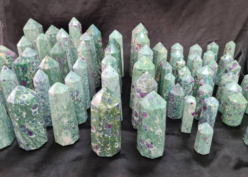 Ruby Fuchsite Towers - Atyahara Rocks and Minerals