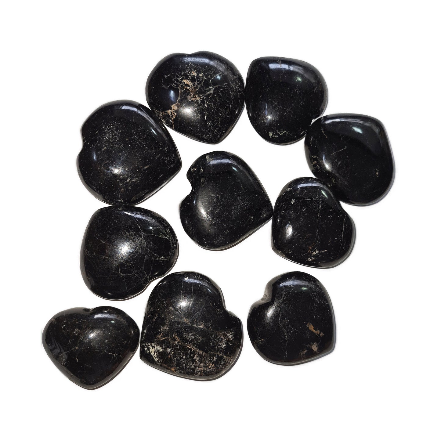 Large Black Tourmaline Hearts